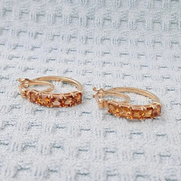 Golden Tourmaline Hoop Earrings. - Picture 5 of 10